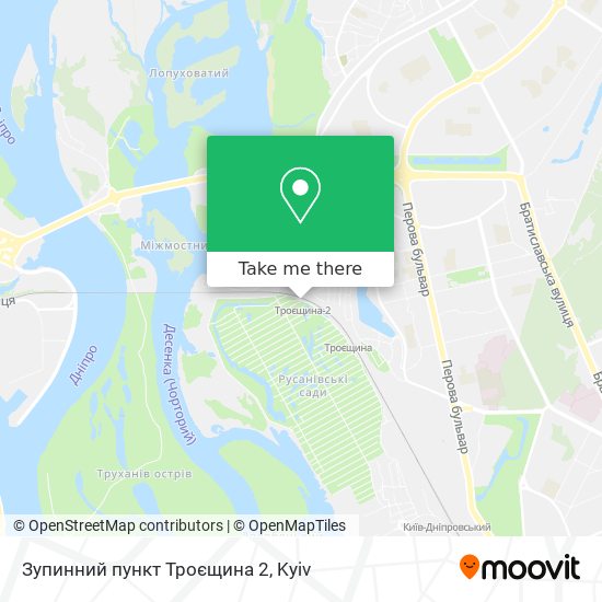 Карта Зупинний пункт Троєщина 2