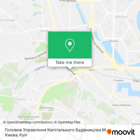 Карта Головне Управління Капітального Будівництва М. Києва
