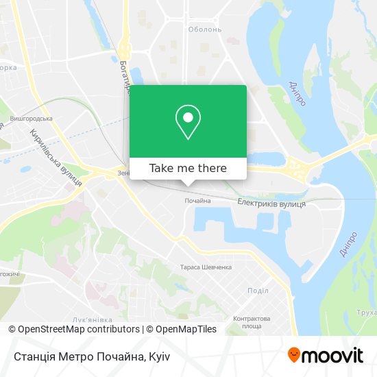 Станція Метро Почайна map