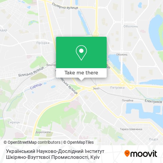 Український Науково-Дослідний Інститут Шкіряно-Взуттєвої Промисловості map