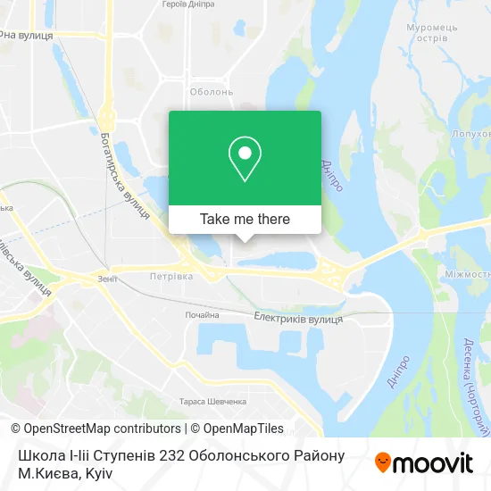 Карта Школа І-Ііі Ступенів 232 Оболонського Району М.Києва
