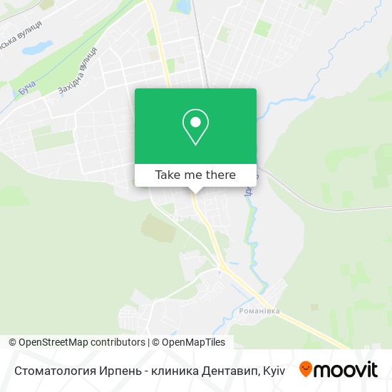 Карта Стоматология Ирпень - клиника Дентавип