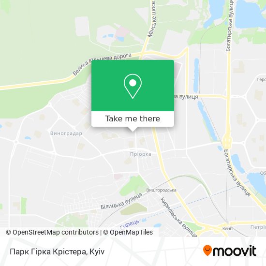 Карта Парк Гірка Крістера