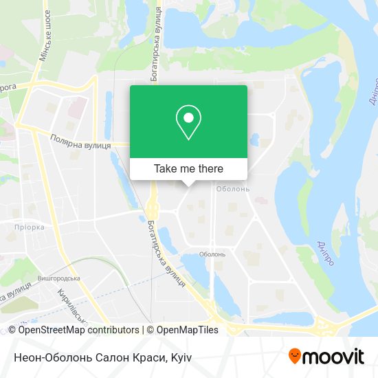 Карта Неон-Оболонь Салон Краси