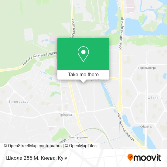 Карта Школа 285 М. Києва