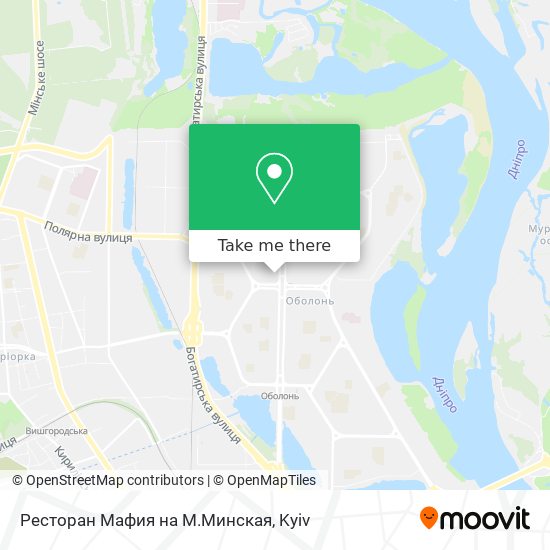 Карта Ресторан Мафия на М.Минская