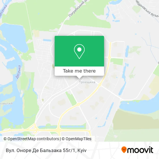 Карта Вул. Оноре Де Бальзака 55г/1