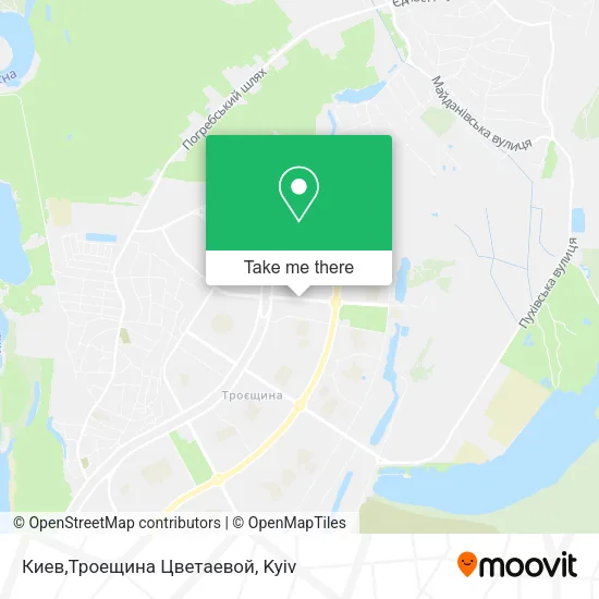 Карта Киев,Троещина Цветаевой