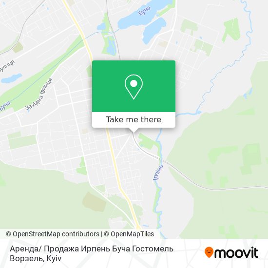 Аренда/ Продажа Ирпень Буча Гостомель Ворзель map
