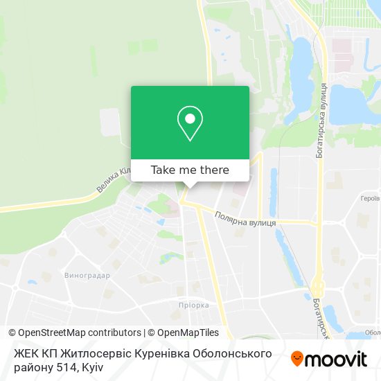 Карта ЖЕК КП Житлосервіс Куренівка Оболонського району 514
