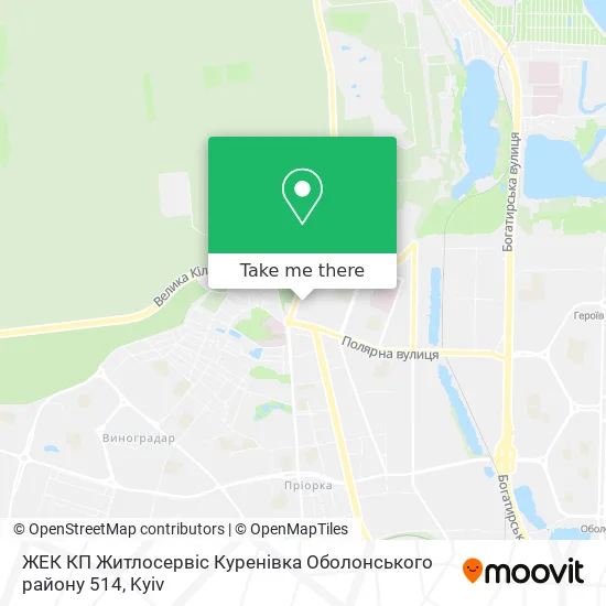 ЖЕК КП Житлосервіс Куренівка Оболонського району 514 map