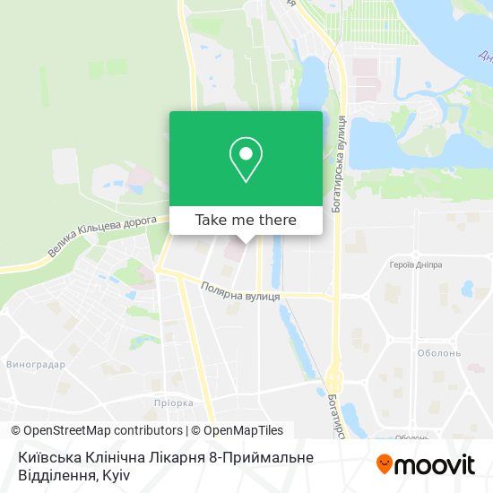 Карта Київська Клінічна Лікарня 8-Приймальне Відділення