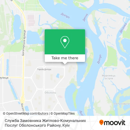 Служба Замовника Житлово-Комунальних Послуг Оболонського Району map