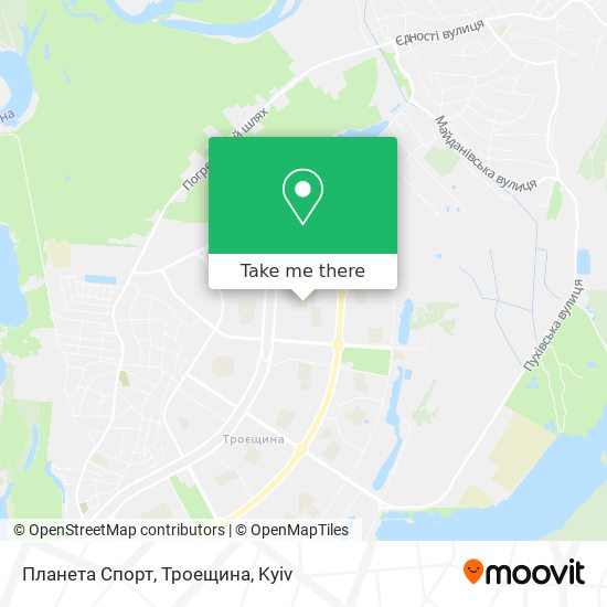 Карта Планета Спорт, Троещина