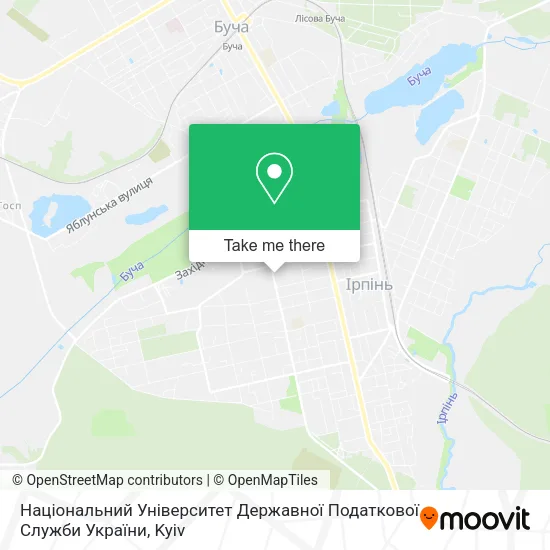Карта Національний Університет Державної Податкової Служби України