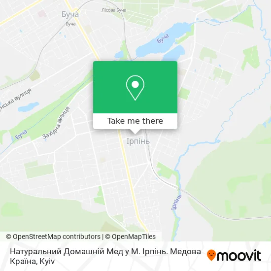 Карта Натуральний Домашній Мед у М. Ірпінь. Медова Країна