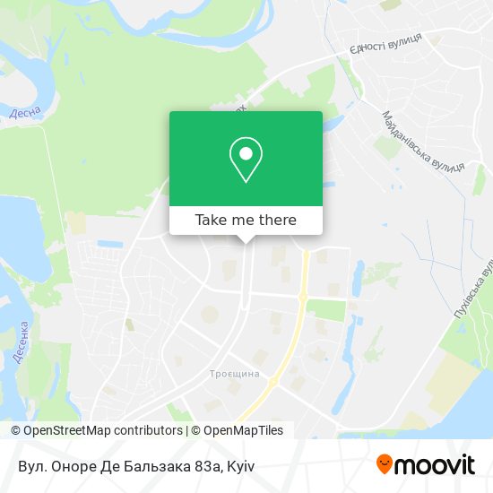 Вул. Оноре Де Бальзака 83a map