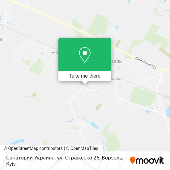 Карта Санаторий Украина, ул. Стражеско 26, Ворзель