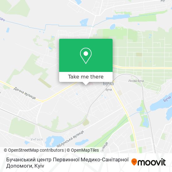 Карта Бучанський центр Первинної Медико-Санітарної Допомоги