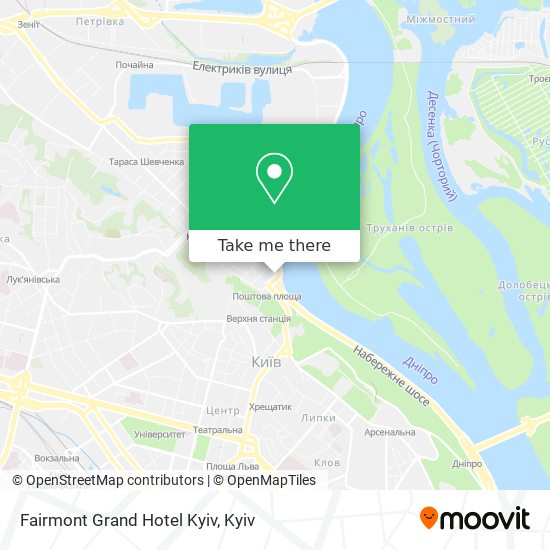 Карта Fairmont Grand Hotel Kyiv