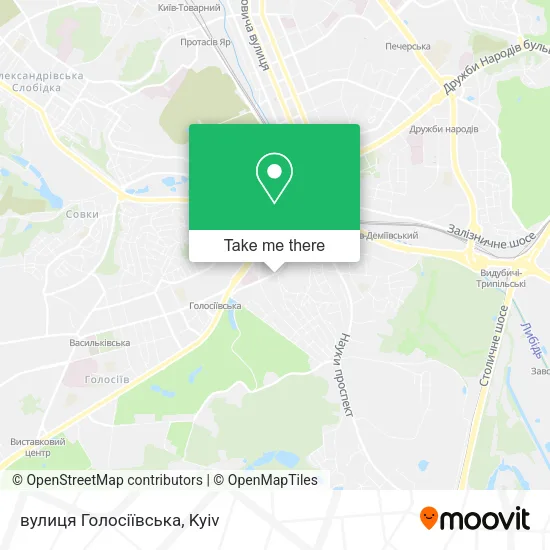 Карта вулиця Голосіївська