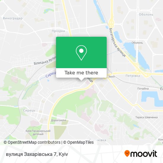Карта вулиця Захарівська 7