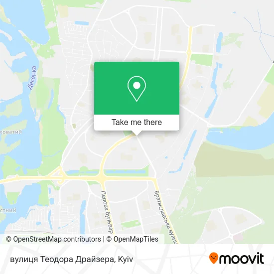 Карта вулиця Теодора Драйзера