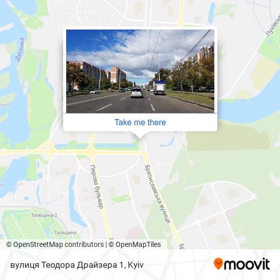 вулиця Теодора Драйзера 1 map