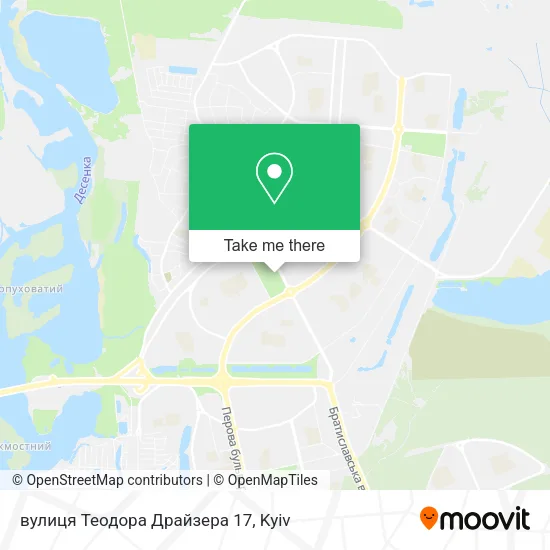 Карта вулиця Теодора Драйзера 17
