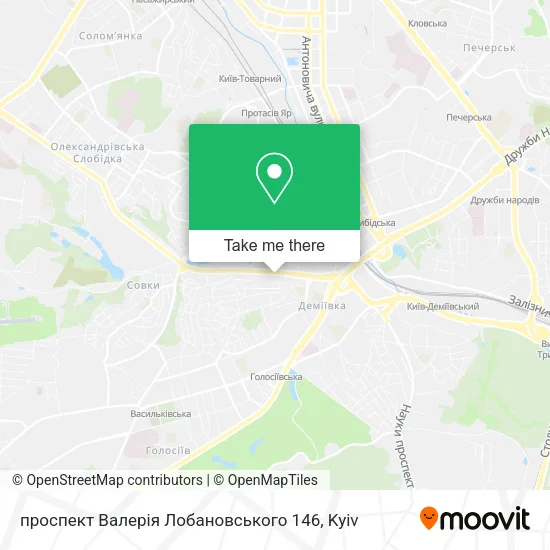 Карта проспект Валерія Лобановського 146