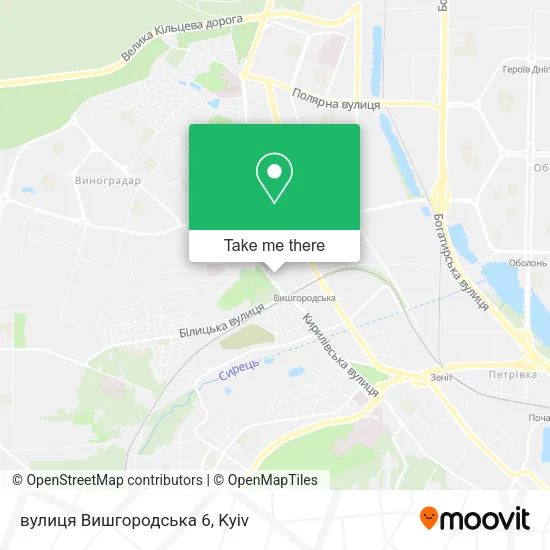 Карта вулиця Вишгородська 6