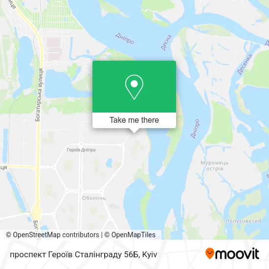 Карта проспект Героїв Сталінграду 56Б