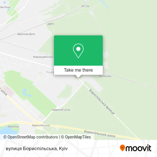 Карта вулиця Бориспільська