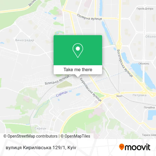 Карта вулиця Кирилівська 129/1