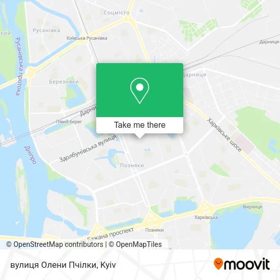 Карта вулиця Олени Пчілки