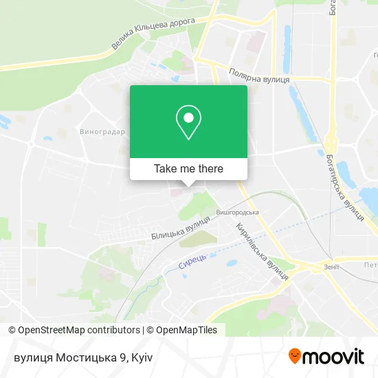 Карта вулиця Мостицька 9