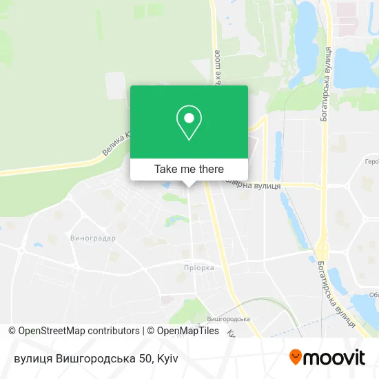 Карта вулиця Вишгородська 50