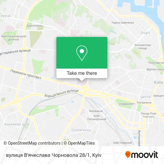 Карта вулиця В'ячеслава Чорновола 28 / 1