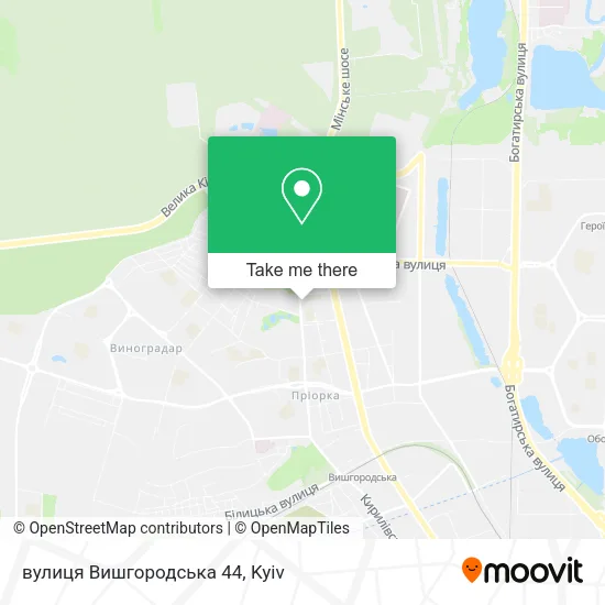 Карта вулиця Вишгородська 44