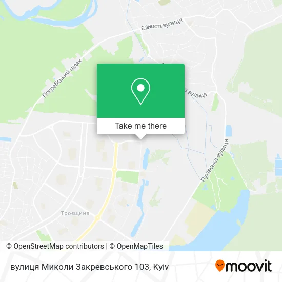 Карта вулиця Миколи Закревського 103