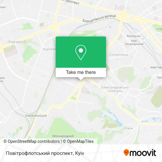 Карта Повітрофлотський проспект