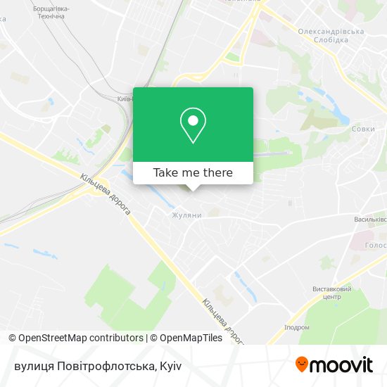 вулиця Повітрофлотська map