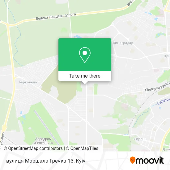 Карта вулиця Маршала Гречка 13
