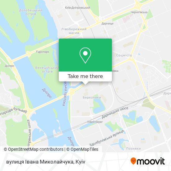 Карта вулиця Івана Миколайчука