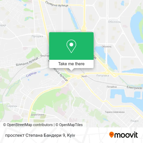 Карта проспект Степана Бандери 9
