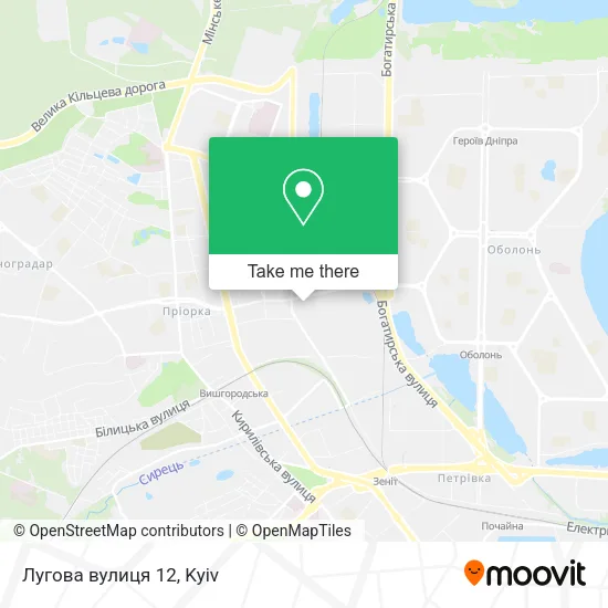 Карта Лугова вулиця 12