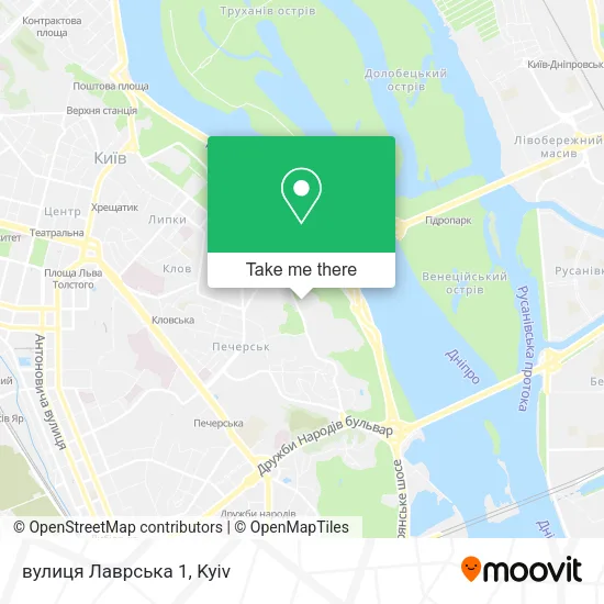 Карта вулиця Лаврська 1