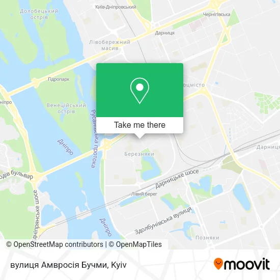 Карта вулиця Амвросія Бучми