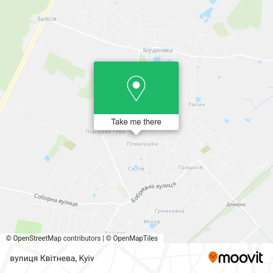 Карта вулиця Квітнева
