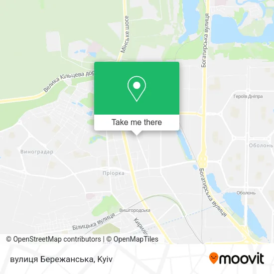 Карта вулиця Бережанська